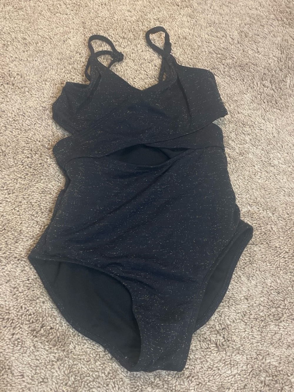 Target Girls Black Glitter One-Piece Swimsuit